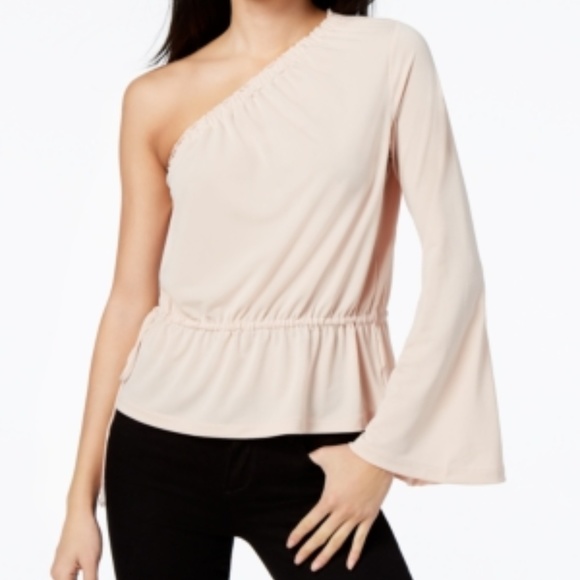 RACHEL Rachel Roy Tops - Rachel Roy One-Shoulder Bell-Sleeved Top Blush